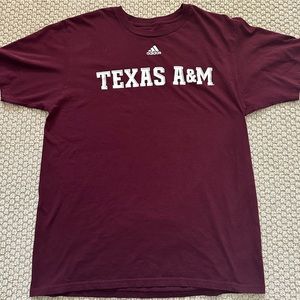 Texas A & M Aggies Mens Size Large Adidas Maroon Shirt